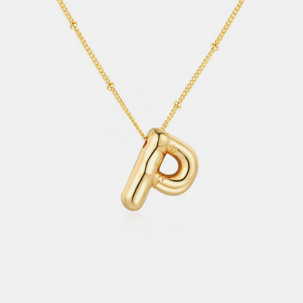 Gold Initial Letter Pendant Necklace
