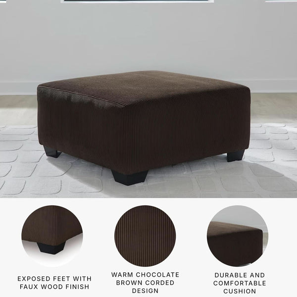 Ottoman Dark Brown Textured Stripe Statement Piece
