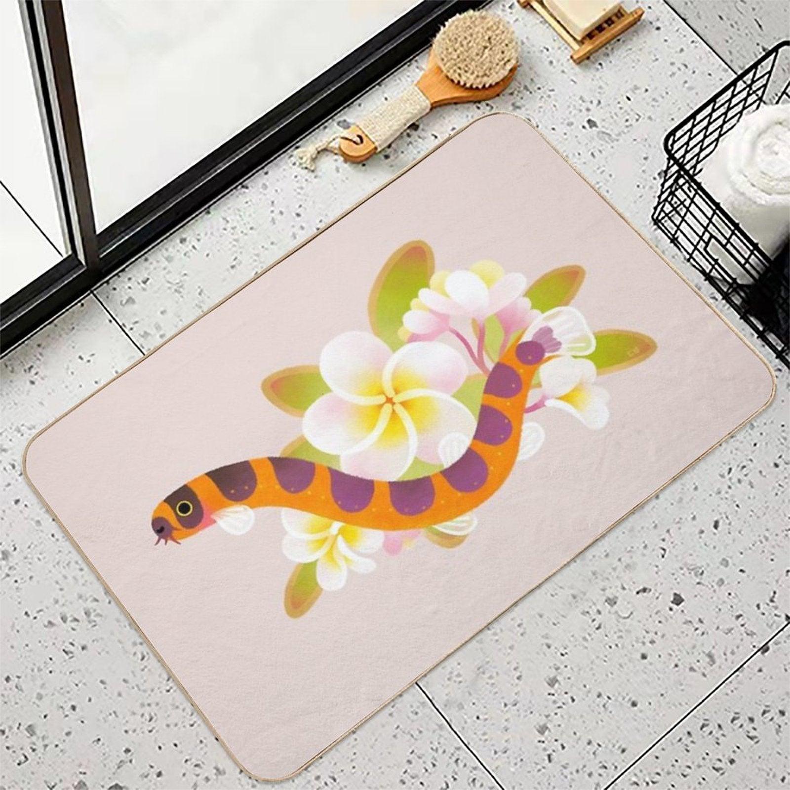 Kuhli Loach And Plumeria Bath Mat