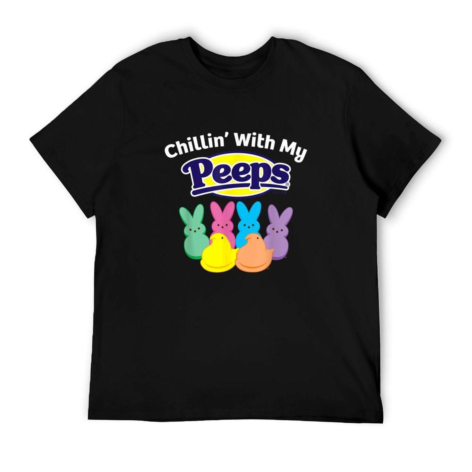 Peeps Black Easter - Classic Fit Crew Neck, Cotton & Polyester,, Animal Print T-Shirt
