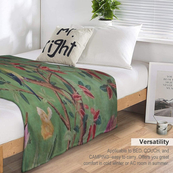 Green Dream Chinoiserie Throw Blanket