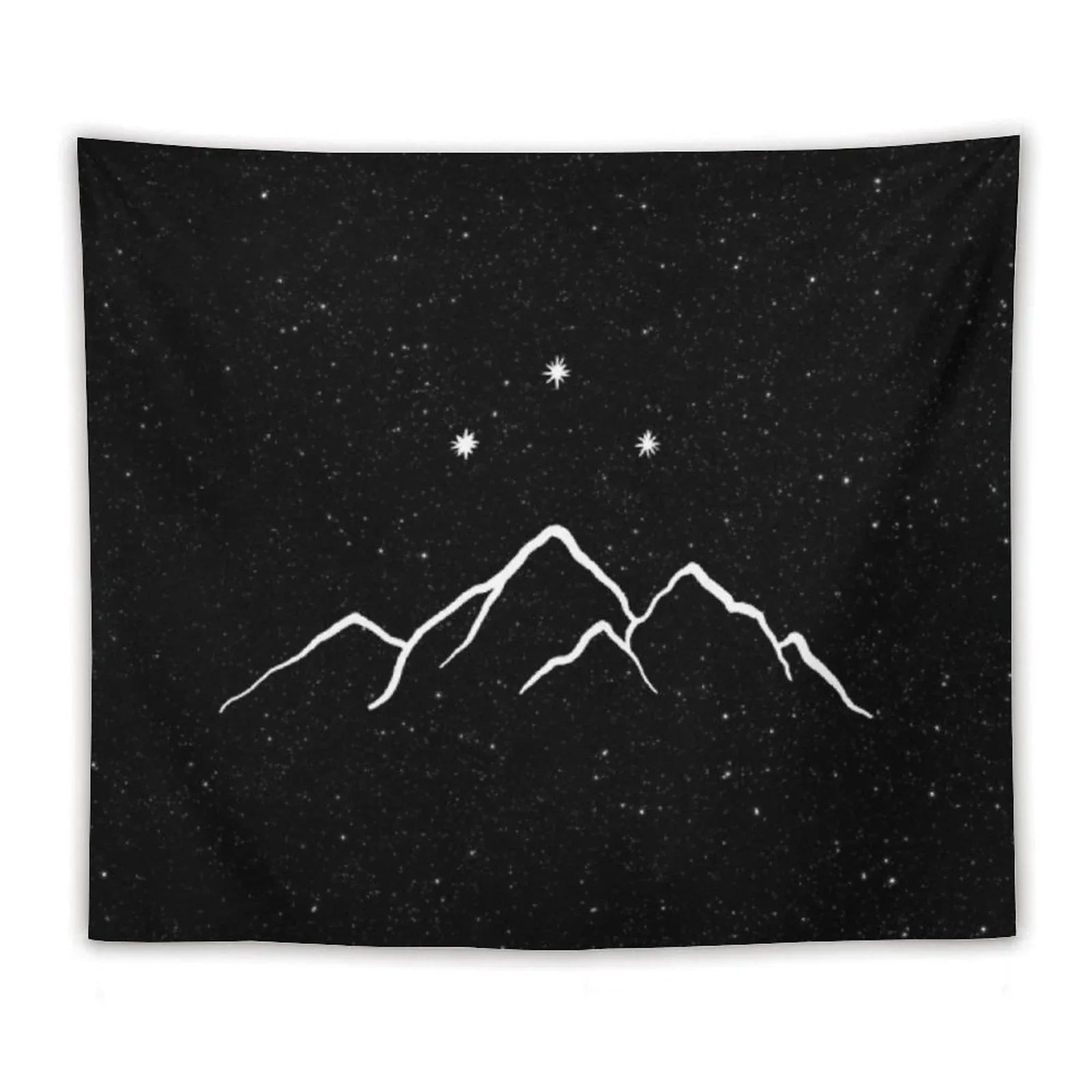 Night Court - Starry Black And White Tapestry