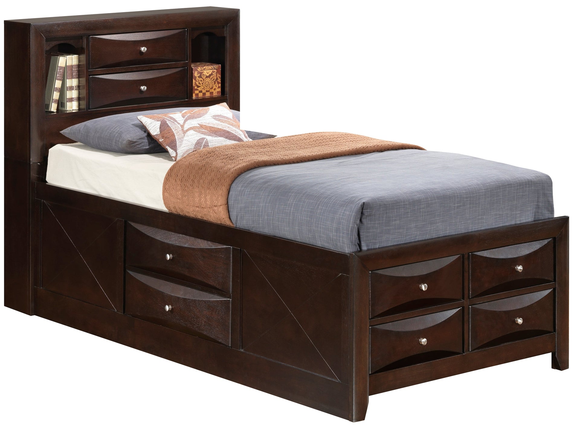 Marilla G1525G-TSB3 Twin Storage Bed - Cappuccino