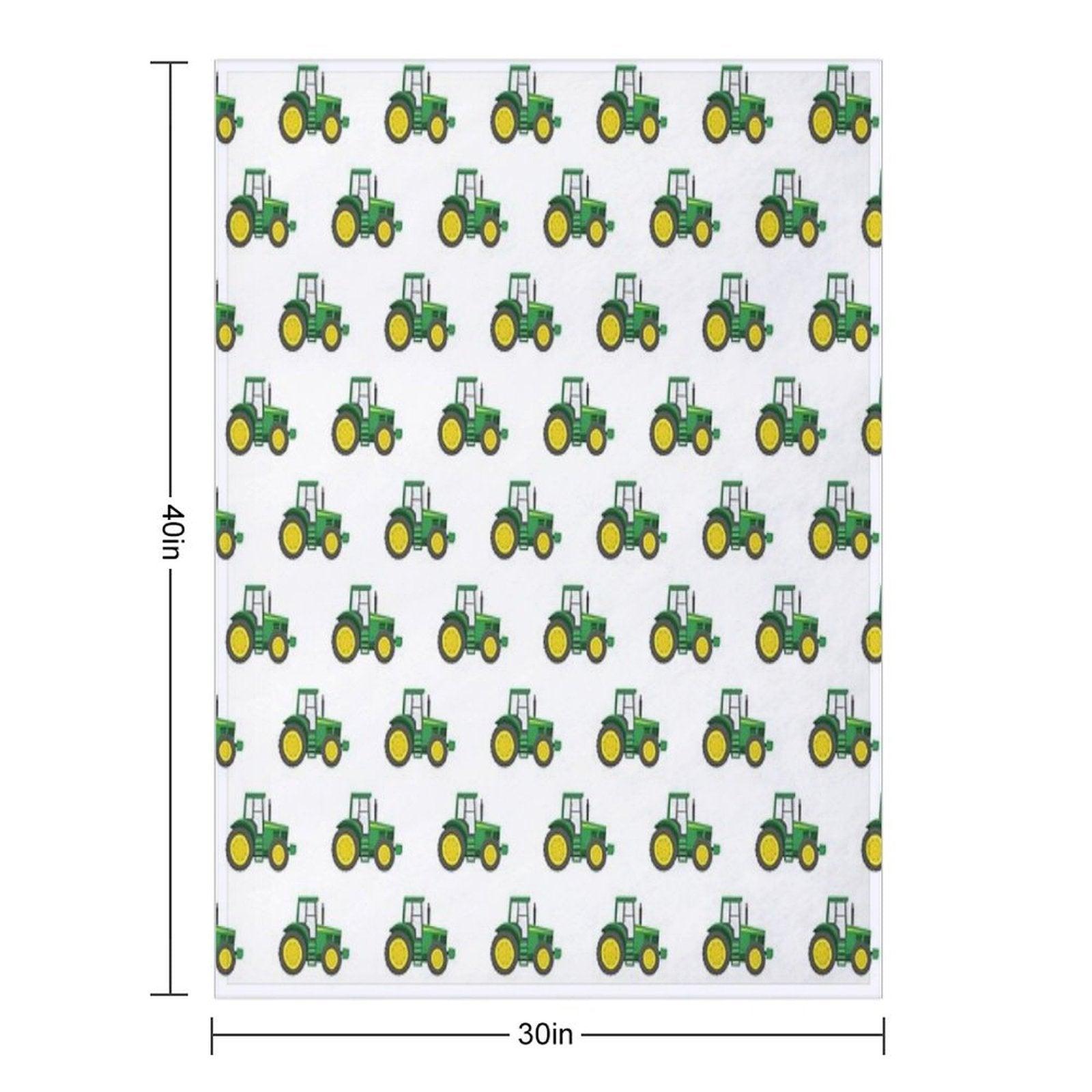 Green Tractors - Farming - Farm Themed Throw Blanket