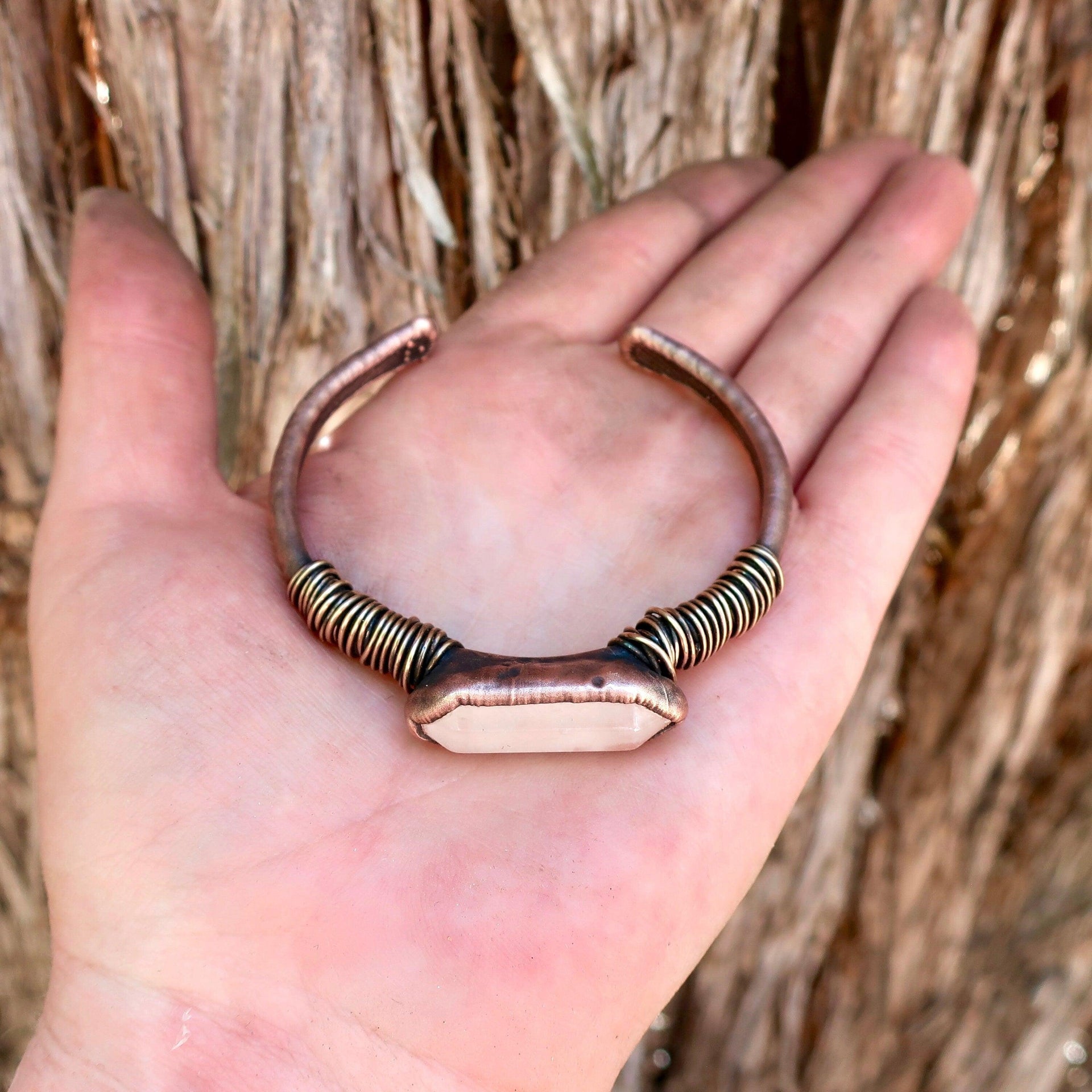 Quartz Bracelet Electroformed Copper - Clarity Confidence | By Blackbird & Sage