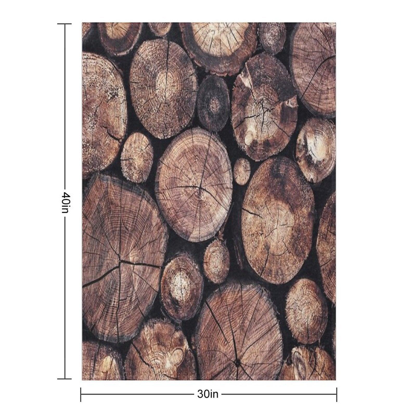 The Wood Holds Many Spirits  Vintage Moody Spiritual Forest Texture Lodge Logs With Cascadia Cabin Tree Souls Throw Blanket