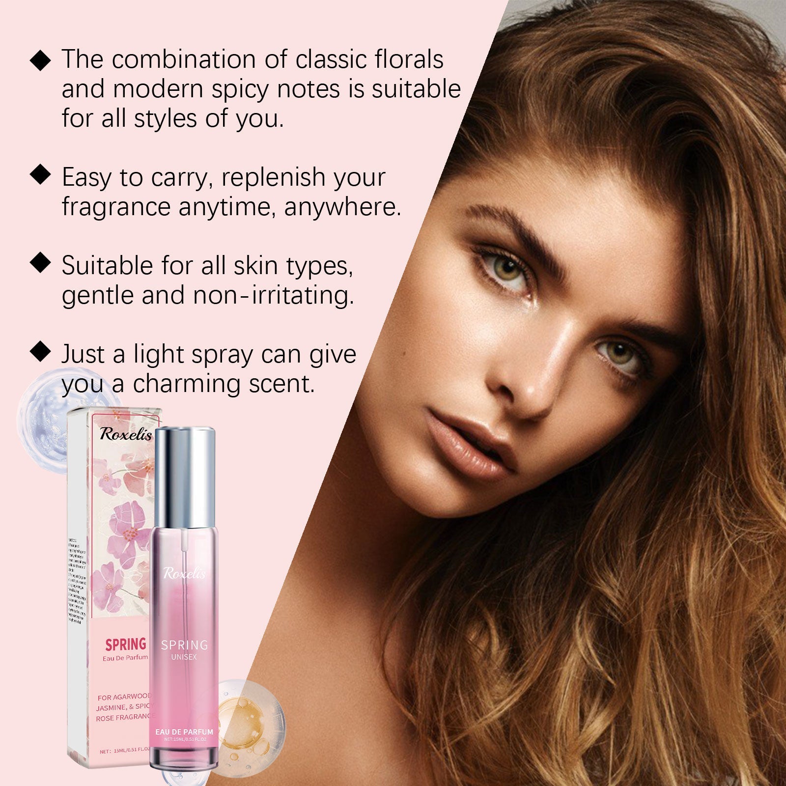 Spring Perfume Spicy Rose Fresh Natural Light Fragrance Portable Fragrance Exudes Personal Charm Perfume