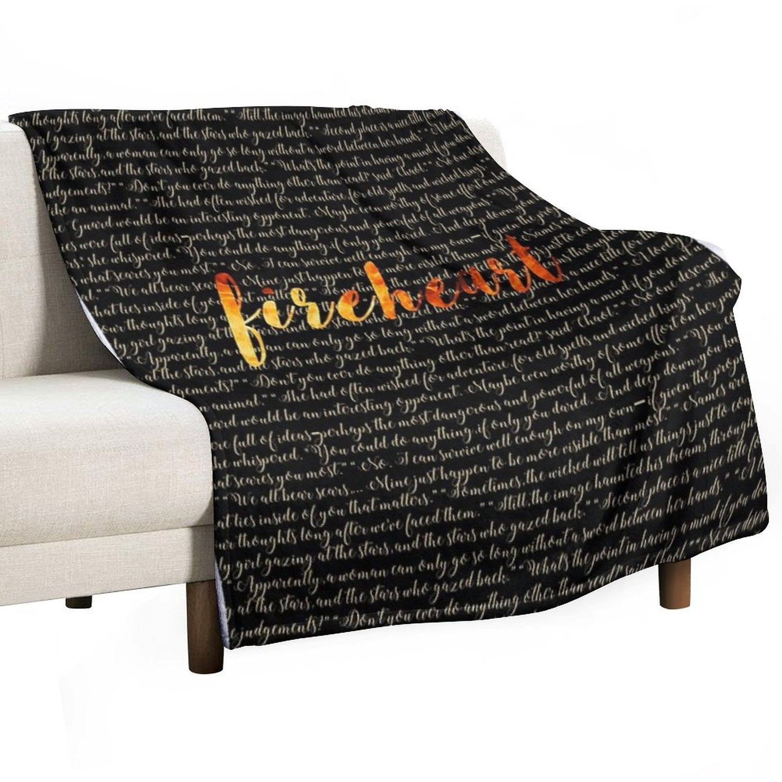 Fireheart Quoted Design Gift-ready Throw Blanket