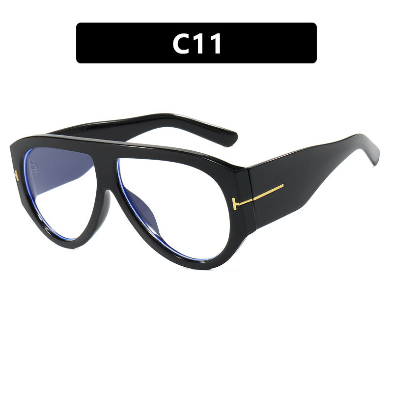T-shaped large frame sunglasses, pilot's toad fashion cross-border sunglasses, personalized women's sunglasses