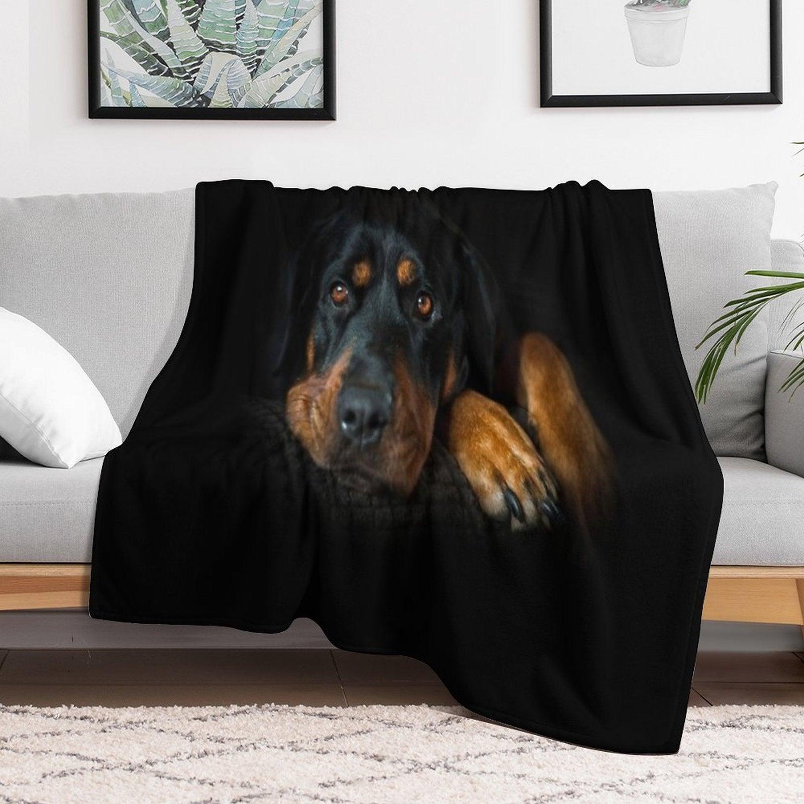 Rottweiler Resting Throw Blanket