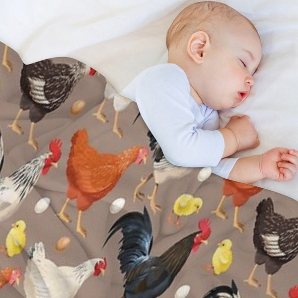 Chicken Colorfull Pattern All-season Throw Blanket