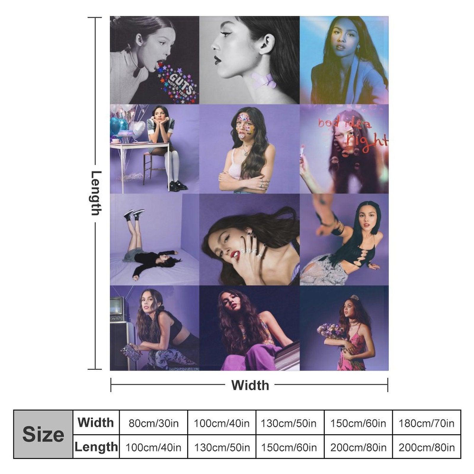 Olivia Rodrigo Albums Cover Throw Blanket