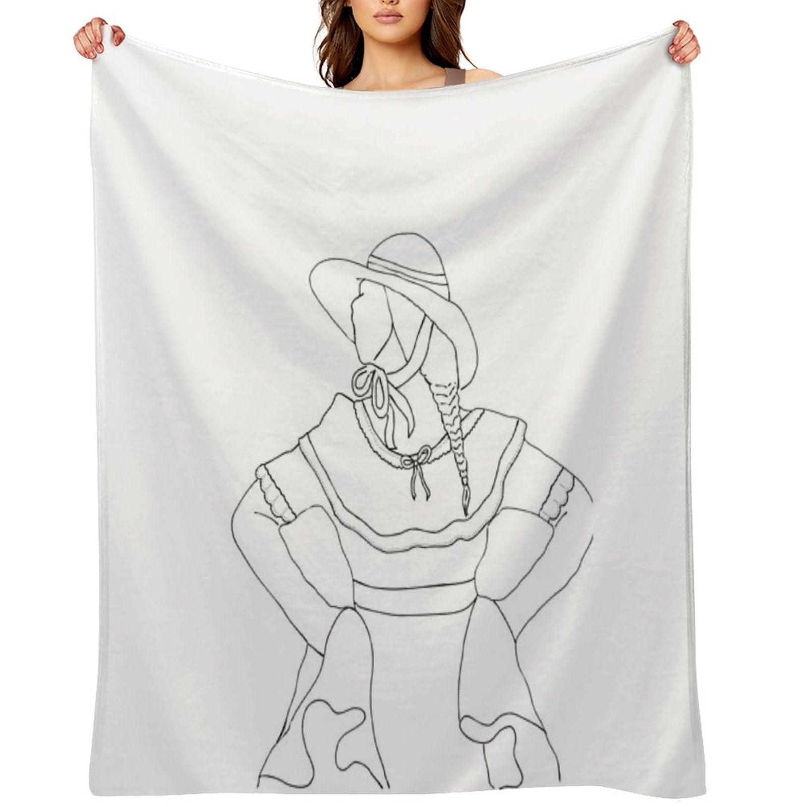 Dancer Looking to The Side, Bottomless Throw Blanket