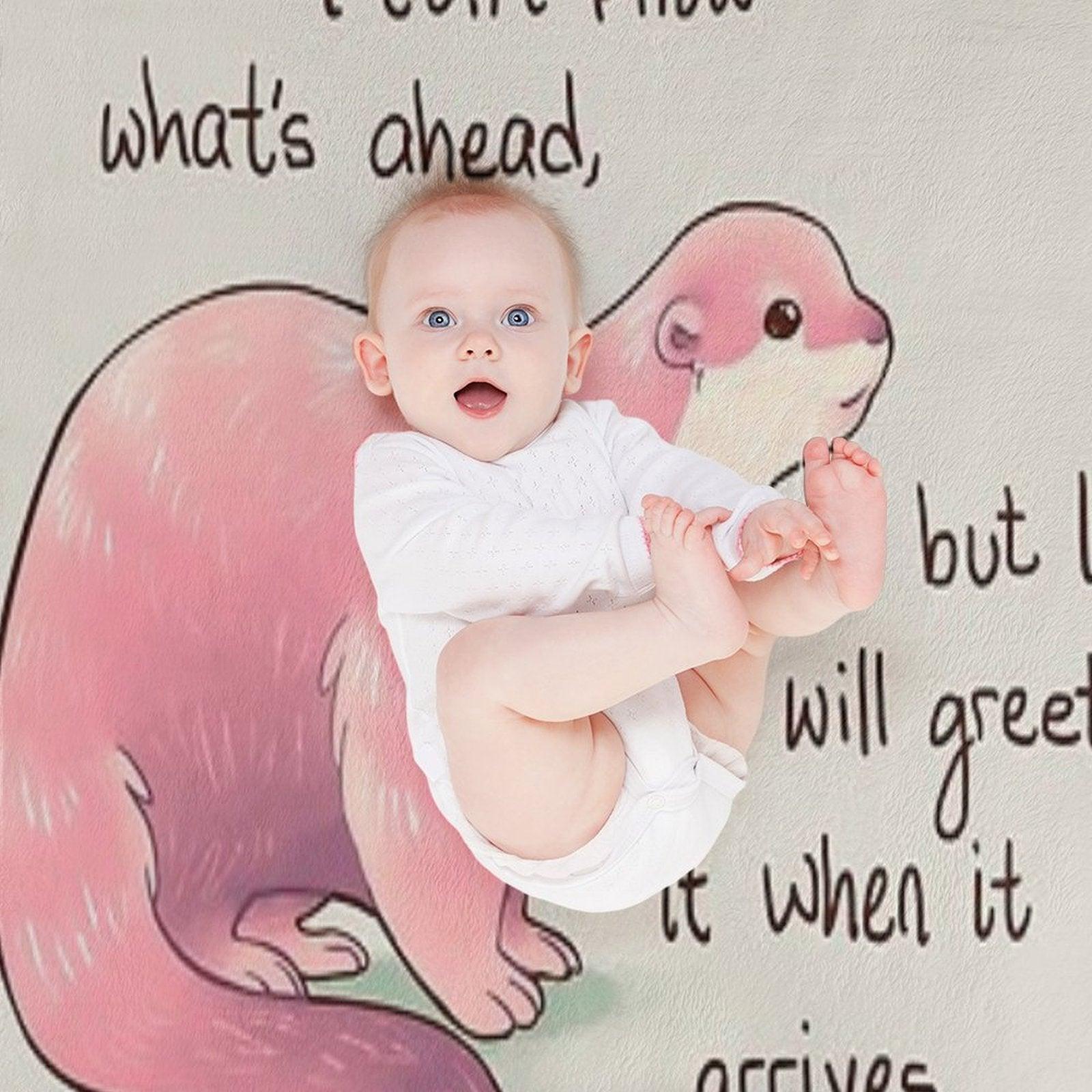 I Don't Know What's Ahead Otter Throw Blanket