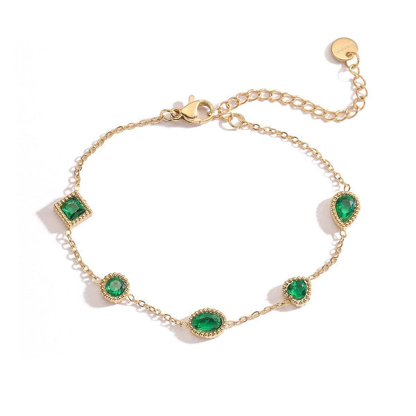 Zircon titanium steel bracelet for women niche exquisite versatile and colorfast jewelry