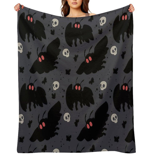 Mothman - Night Grey Throw Blanket