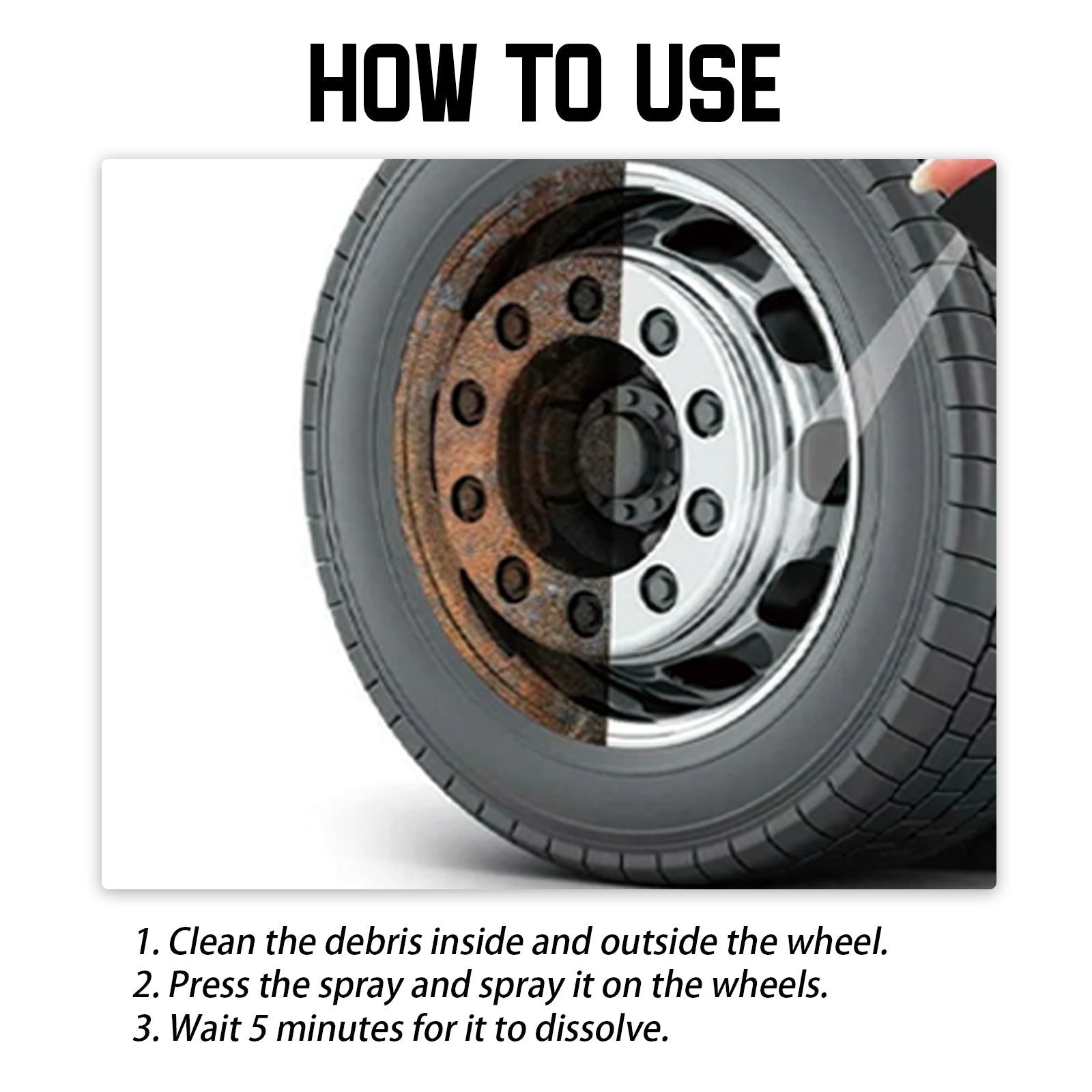 Car Brake Cleaner, Wheel Hub Rim Yellowing Eliminate Abnormal Wheel Noise Cleaning Stains Rust Remover