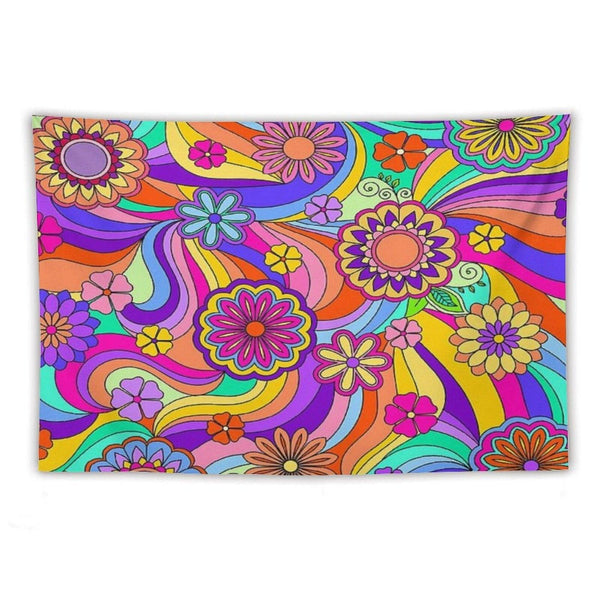 Groovy Psychedelic Flower Power Tapestry