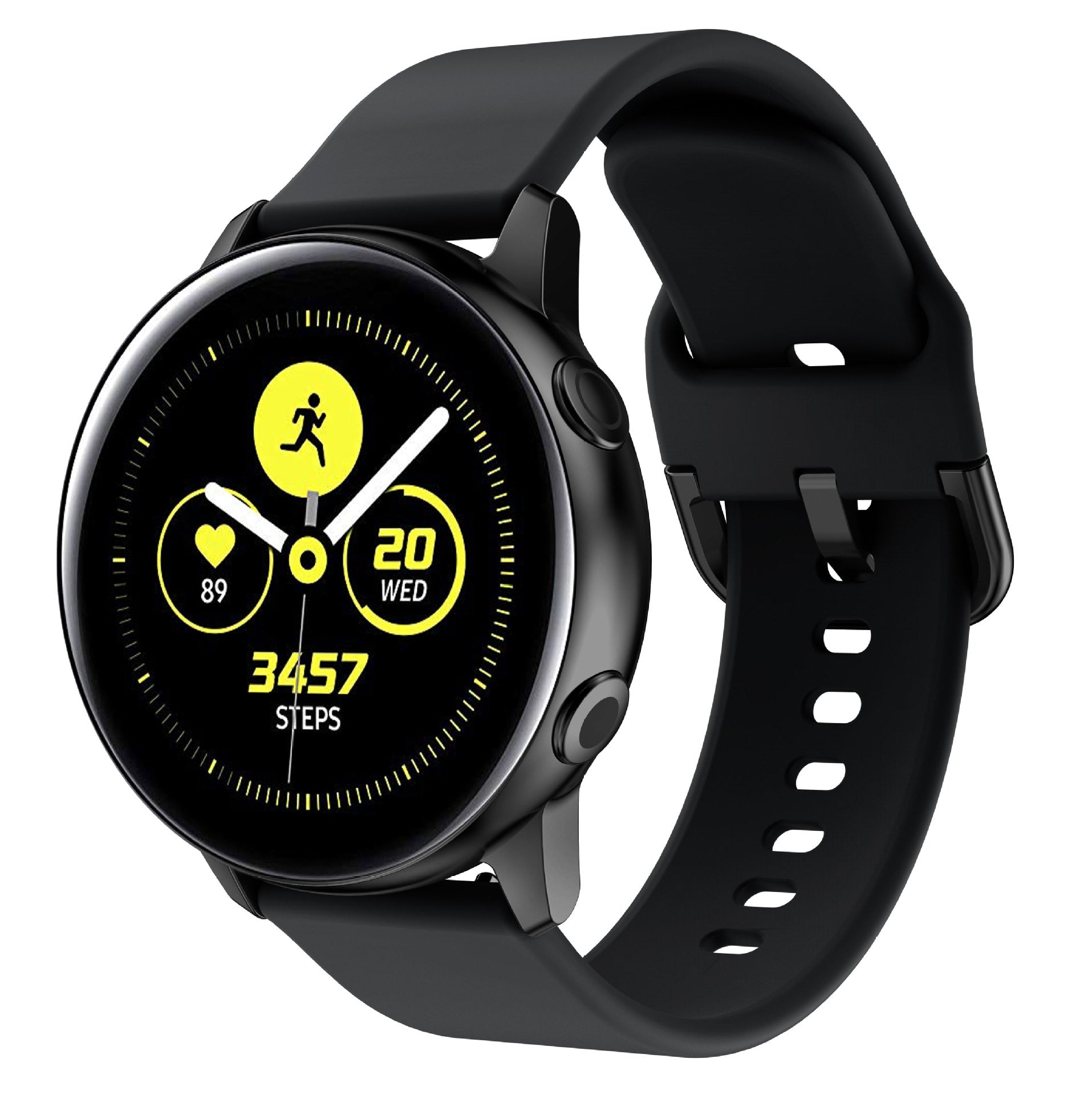 Suitable for Samsung Galaxy Watch Active2 Solid Color Silicone Strap 20/22mm Universal Strap