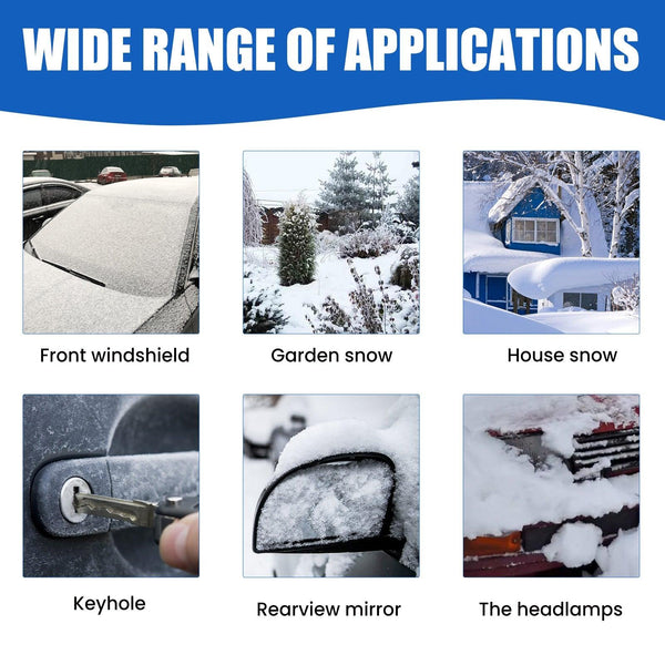 Winter Coating Snow Melt Spray, Car Windshield Fast Snow Melt Defrost Vehicle Deicing Agent