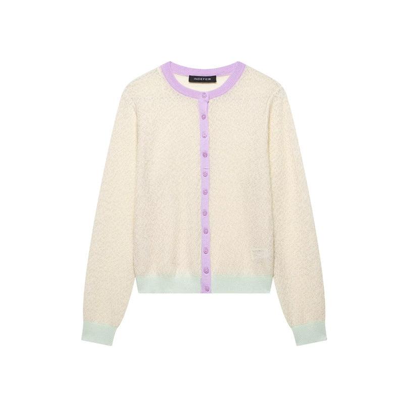 Spring New Style Round Neck Solid Color Loose Pullover Unique Charm Knitwear