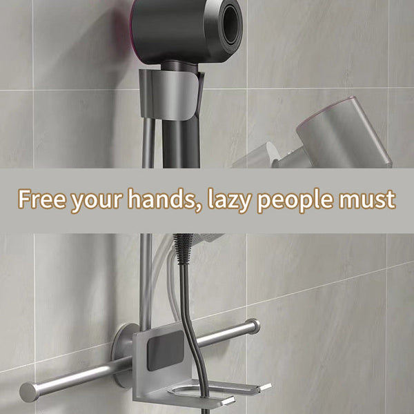 Lazy hair dryer bracket No hand-held hair dryer shelf Wall-mounted no-punching