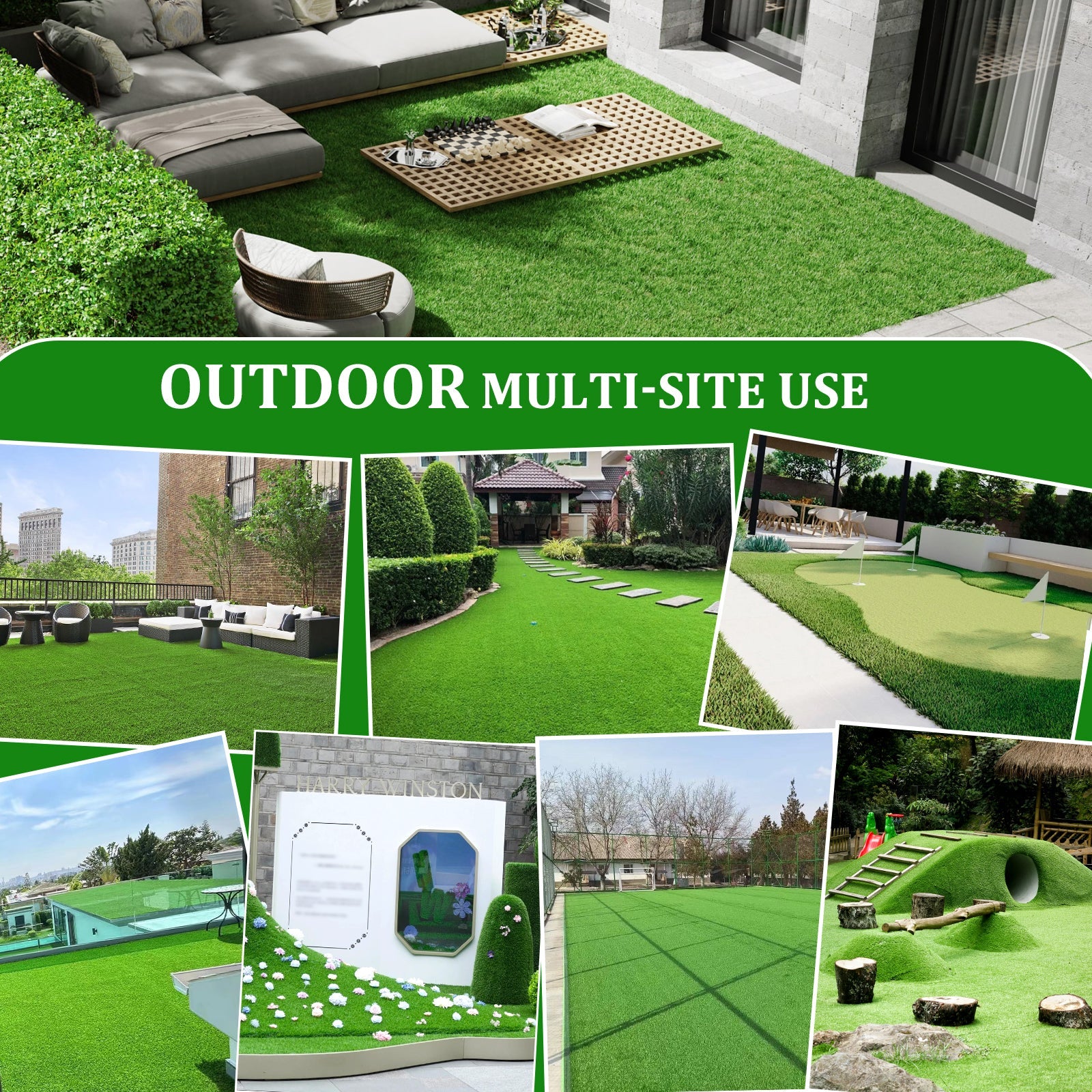 3FTX5FT Outdoor Artificial Grass Runway Blanket, Thick and Realistic Fake Grass Roll Decoration 1.38 