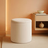 White Storage Ottoman Pouf With Hidden Compartment