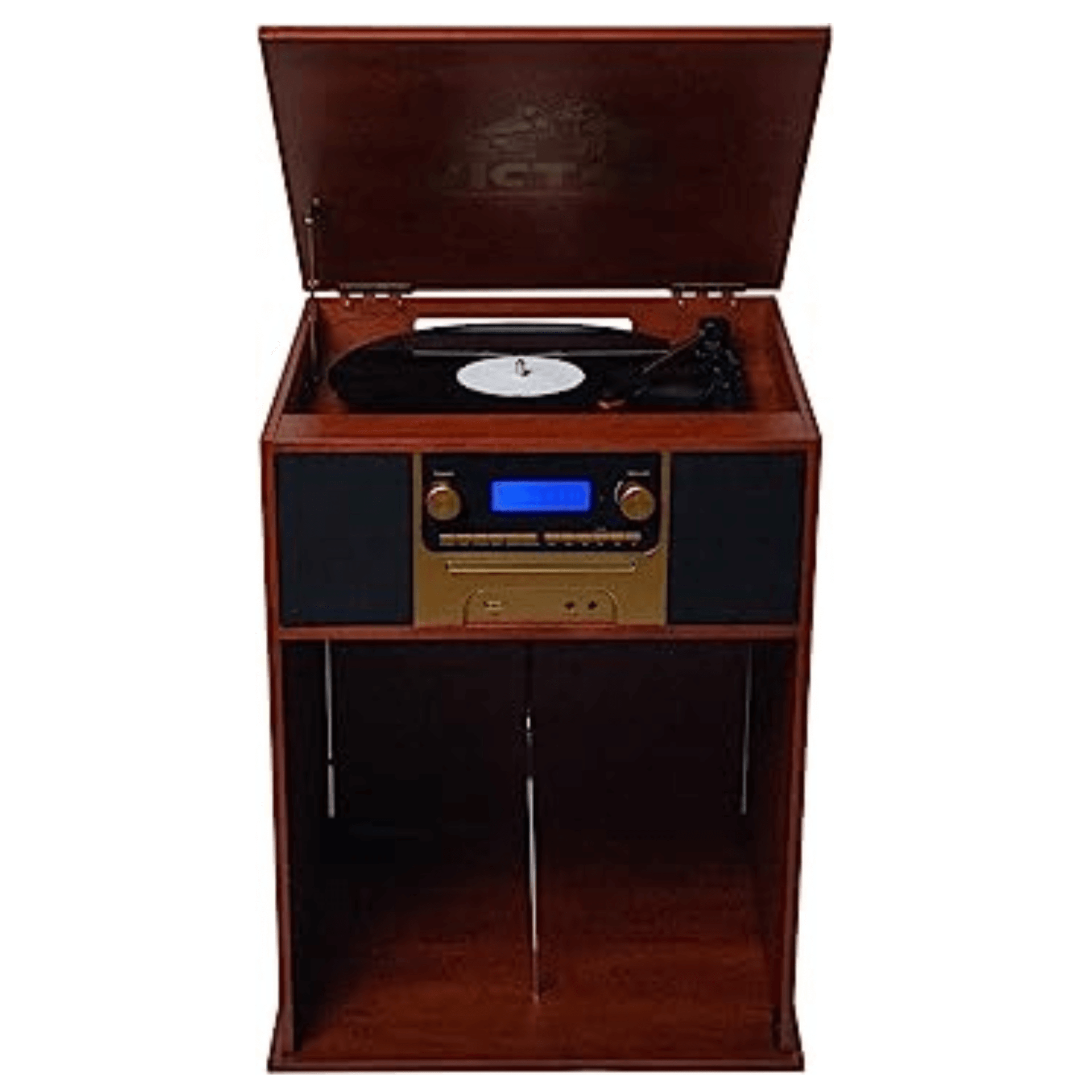 Victor Boyleston 7-in-1 3-Speed Turntable Music Center Mahogany - Refurbished