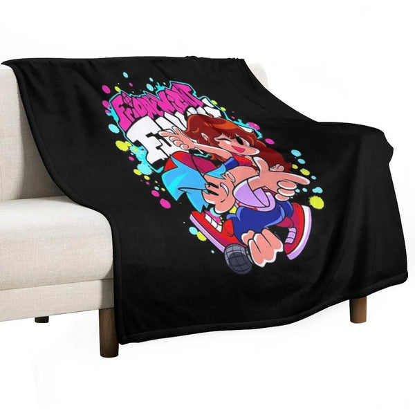 Friday Night Funkin Boyfriend And Girlfriend Throw Blanket