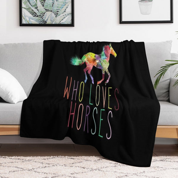 Just A Girl Who Loves Horses Premium Throw Blanket