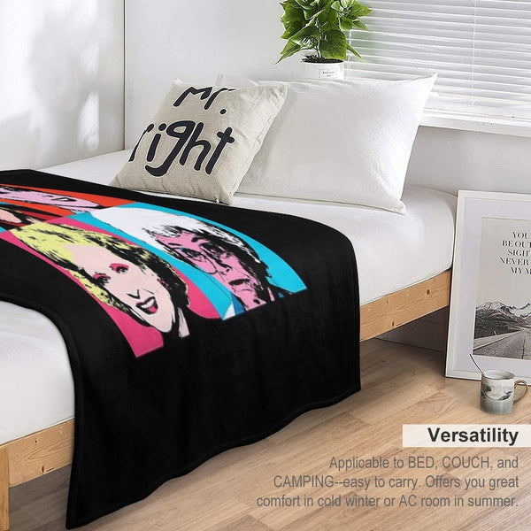 Golden Warhol Girls Easy Care Throw Blanket