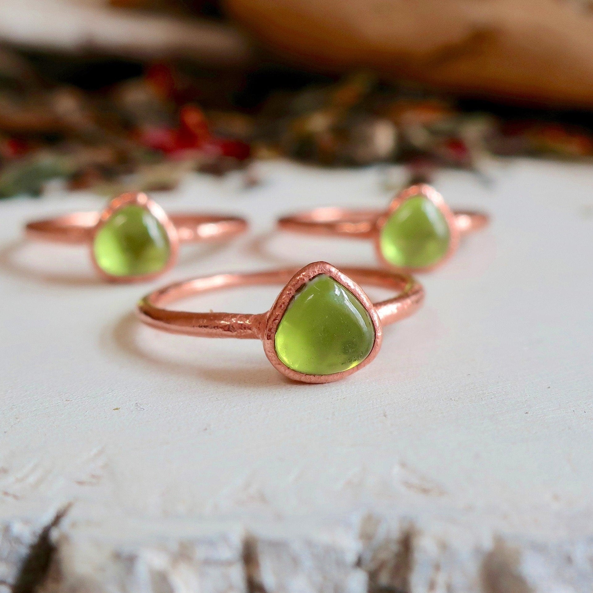 Peridot Copper Ring - Open Hearted Growth and Renewal | By Blackbird & Sage