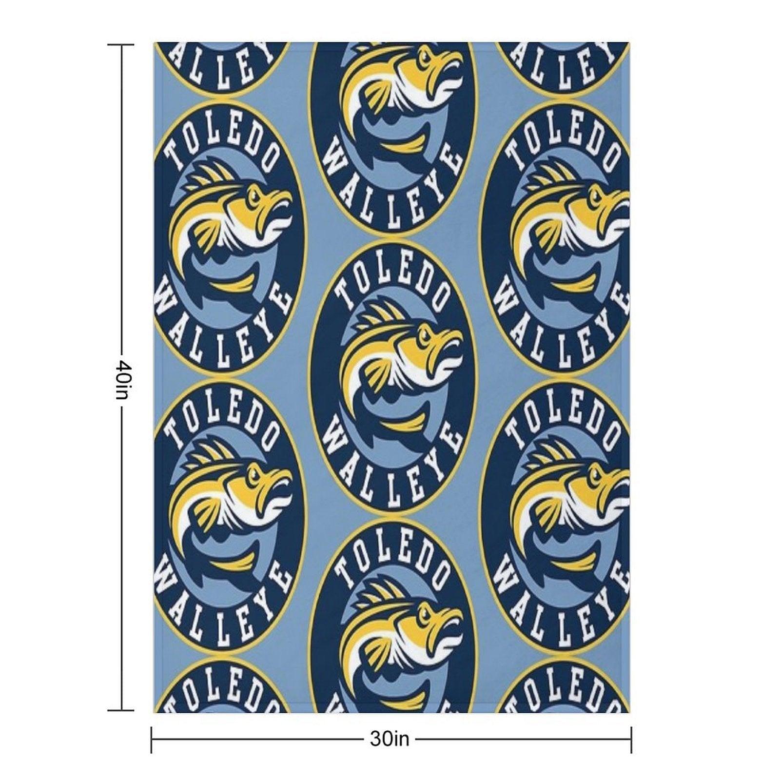 TOLEDO WALLEYE Hockey Logo1 Throw Blanket