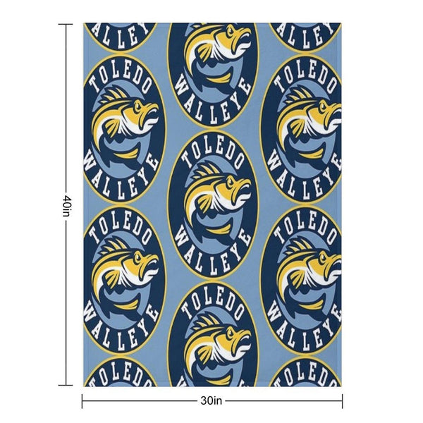 TOLEDO WALLEYE Hockey Logo1 Throw Blanket