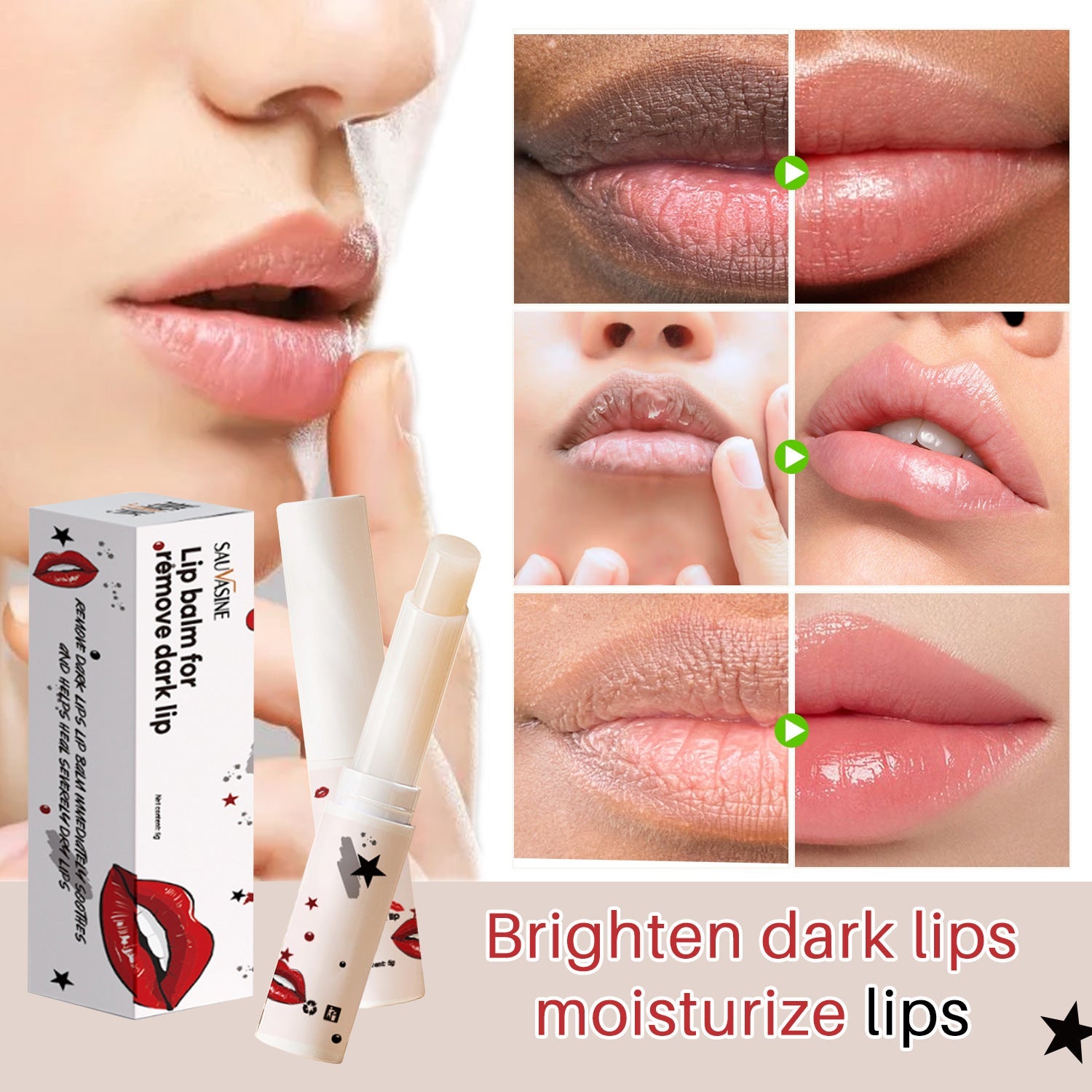 SAUVASINE Lip Care Moisturizing Soothing Repair Colourless Lipstick