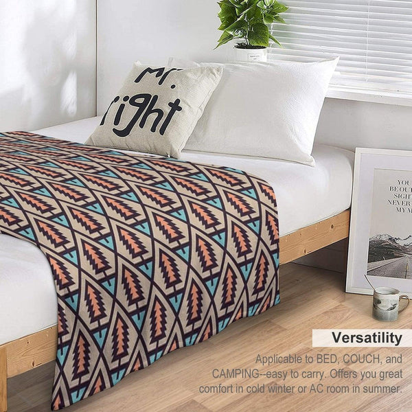 Adventure Pine Tree on Lake Pattern Throw Blanket