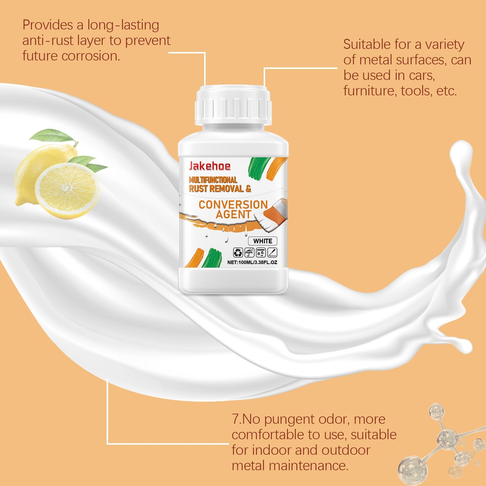 Pore Care Cream Is A Day And Night Combination That Deeply Cleanses The Skin, Firming And Smoothing Pore Beauty Creajakehoe White Multifunctional Rust Remover, Multi-Purpose Rust Remover Antirust Metal Renovation And Maintenance Coating