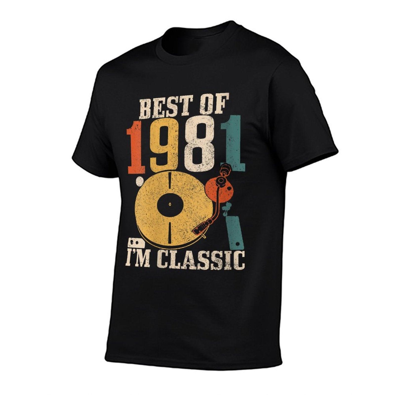 Womens Best Of 1981 I'm Classic 40th Birthday Gift Vintage Vinyl DJ  Moisture-wicking T-Shirt