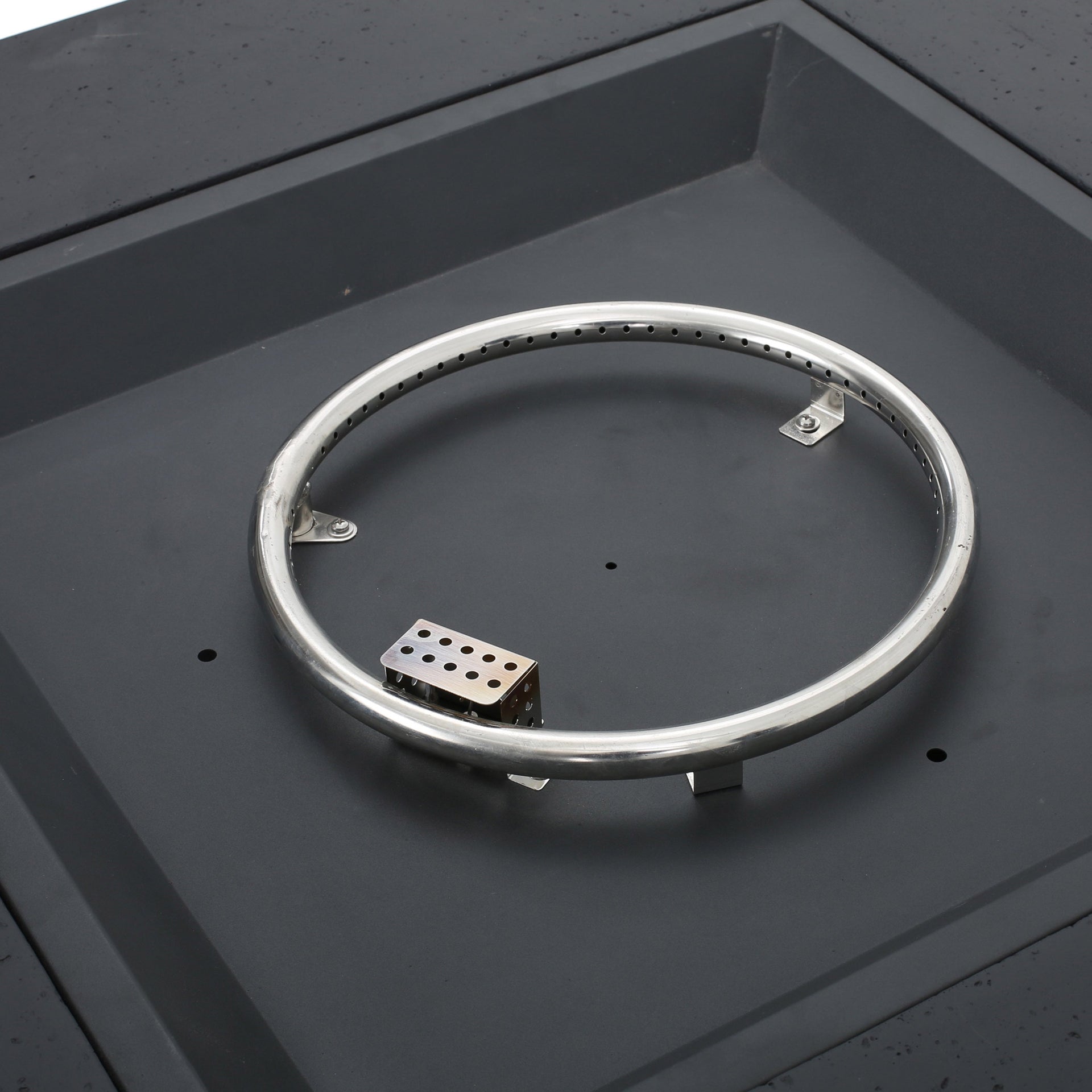 Modern 50,000 BTU Square MgO Fire Table with Propane Tank in Dark Grey