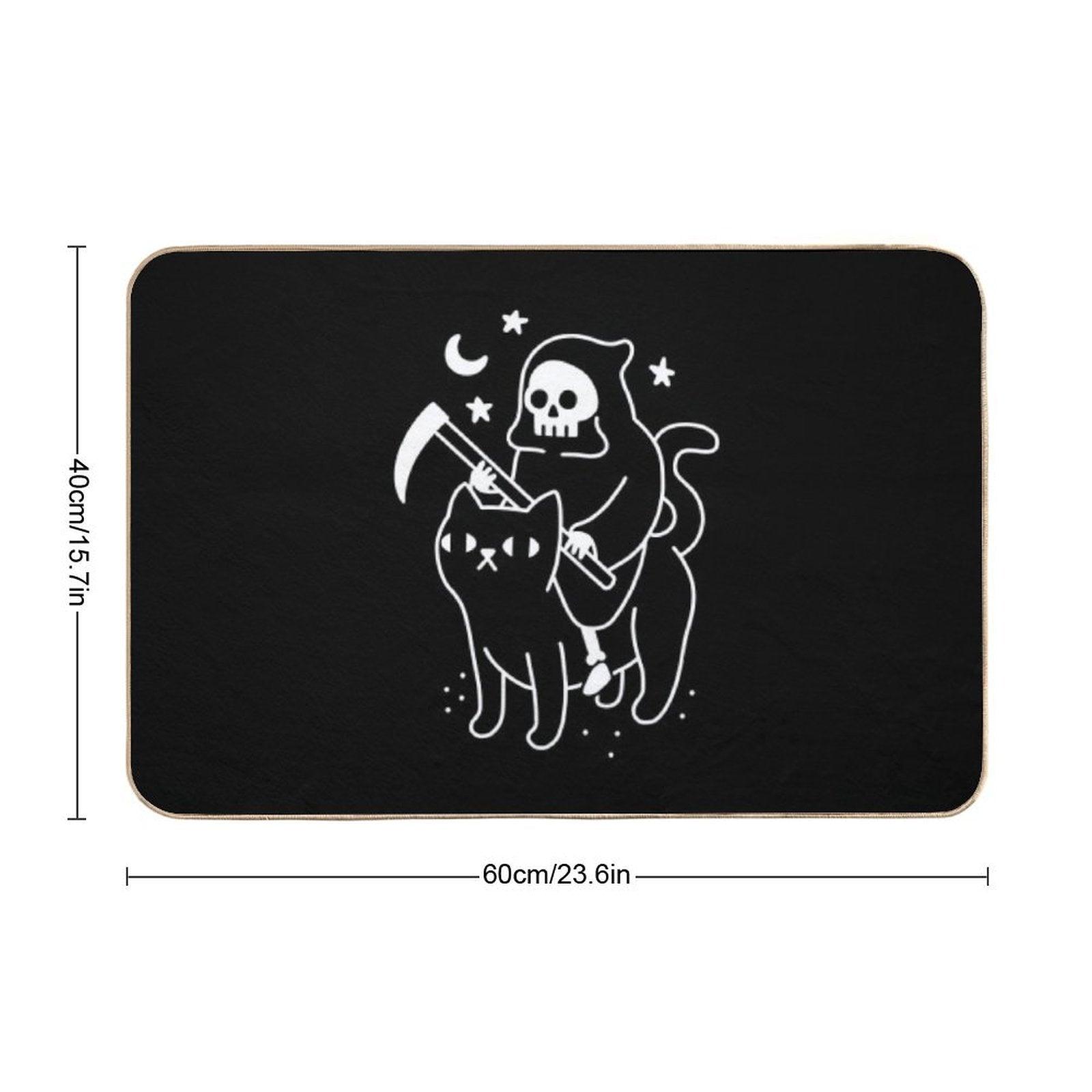 Death Rides A Black Cat Bath Mat