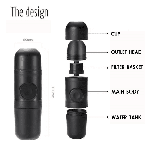 Condensed Portable Mini Coffee Machine – Capsule Black, Compact & Travel-Friendly
