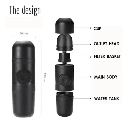 Condensed Portable Mini Coffee Machine – Capsule Black, Compact & Travel-Friendly