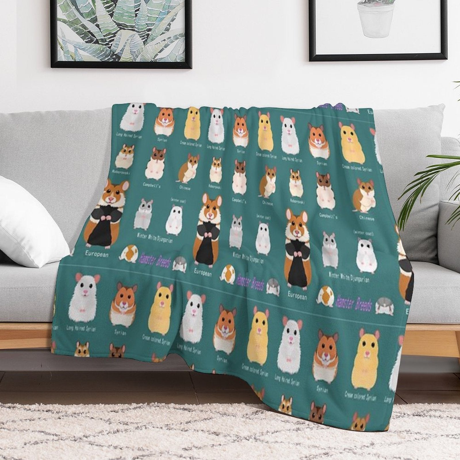 Hamster Breeds Syrian Hamster Multi-functional Throw Blanket