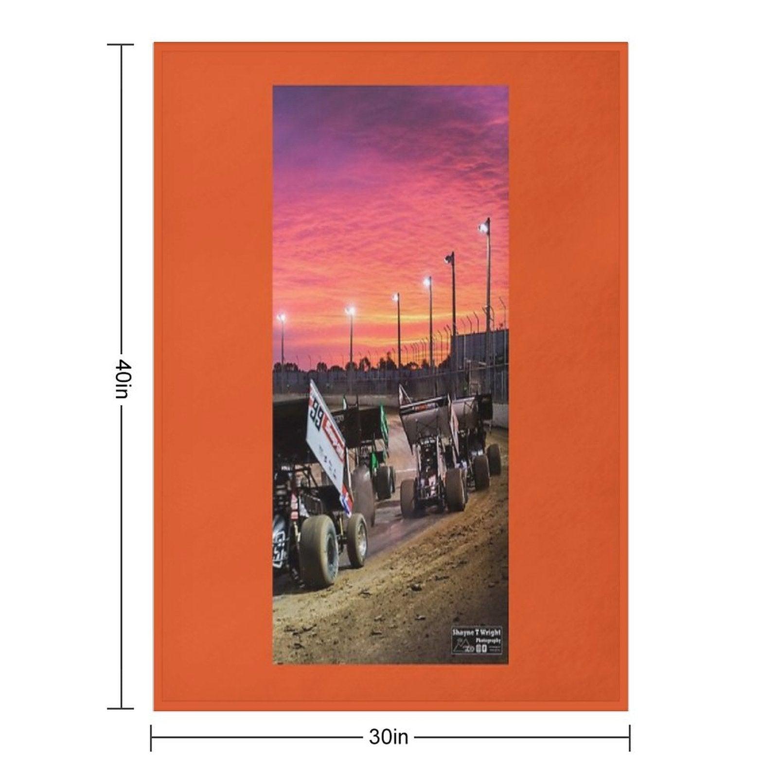 Sunset at The Speedway Track. Throw Blanket