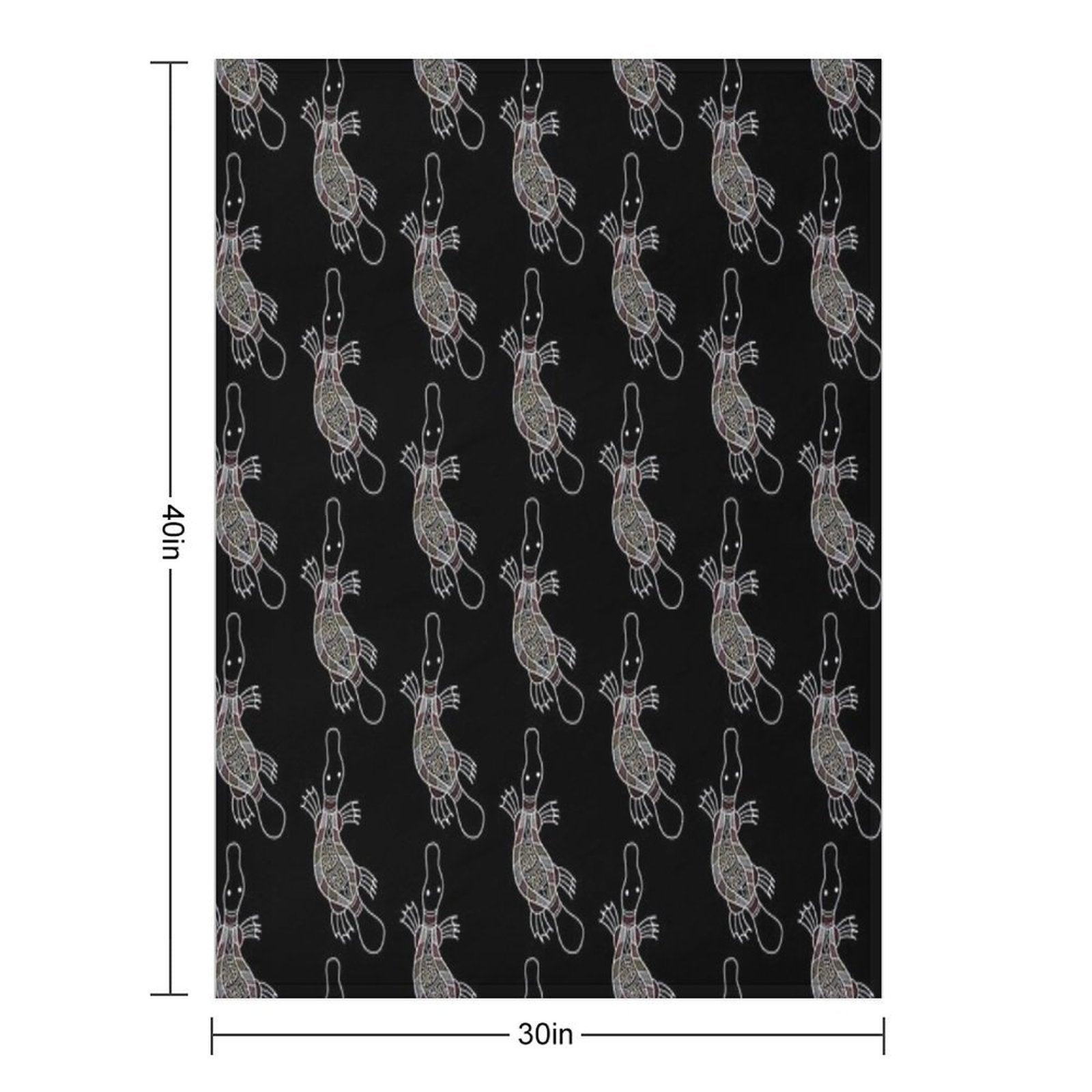 Authentic Aboriginal Art - Platypus Throw Blanket