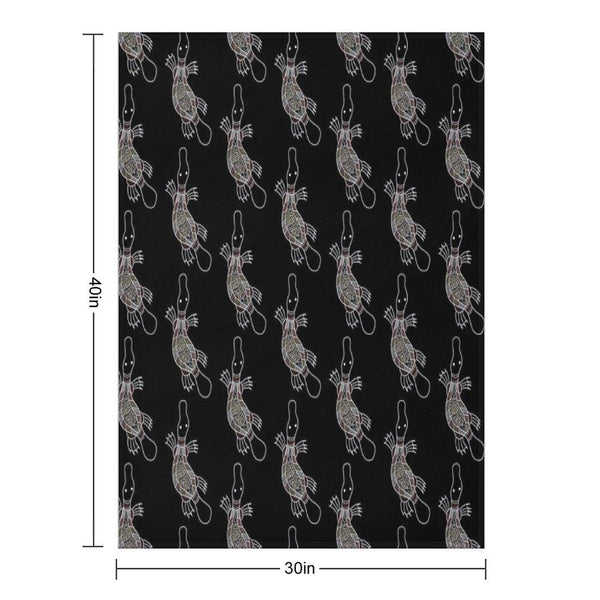 Authentic Aboriginal Art - Platypus Throw Blanket