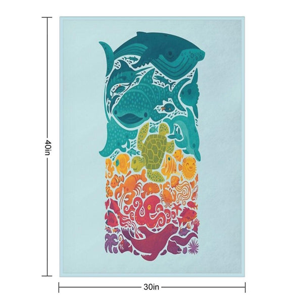 Aquatic Spectrum  Light Blue Throw Blanket