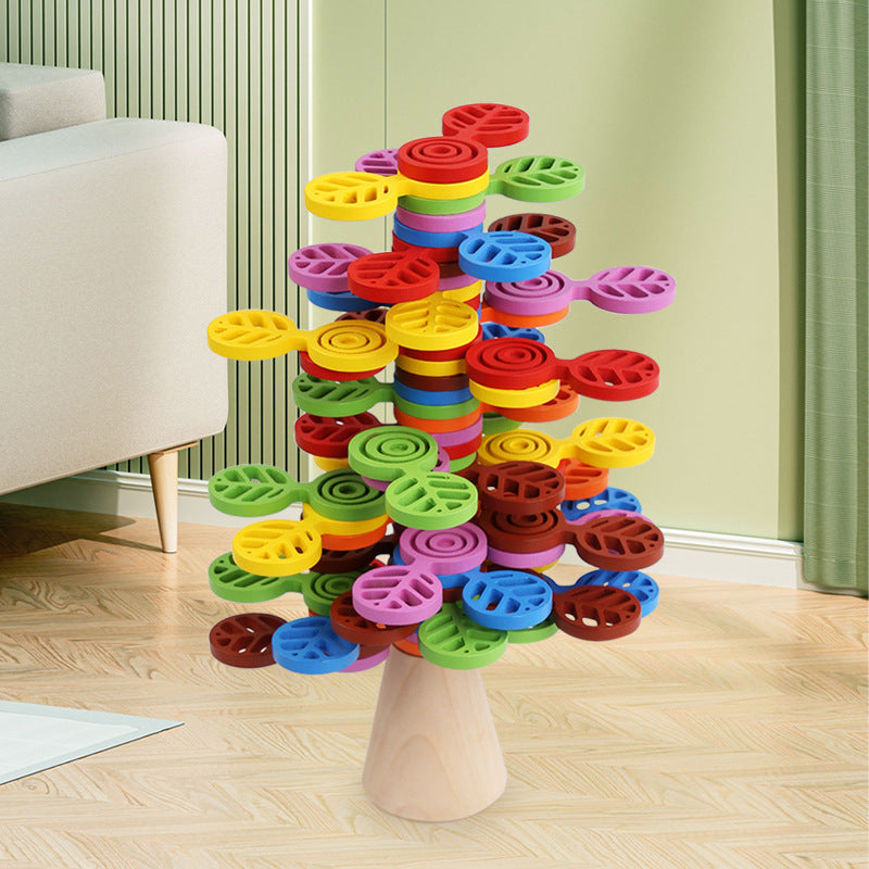 Stacking Tree Balance Building Blocks for Children's Puzzle, Stacking High, Stacking Music, Balance Tree Building, Wooden Toys, Parent Child Game