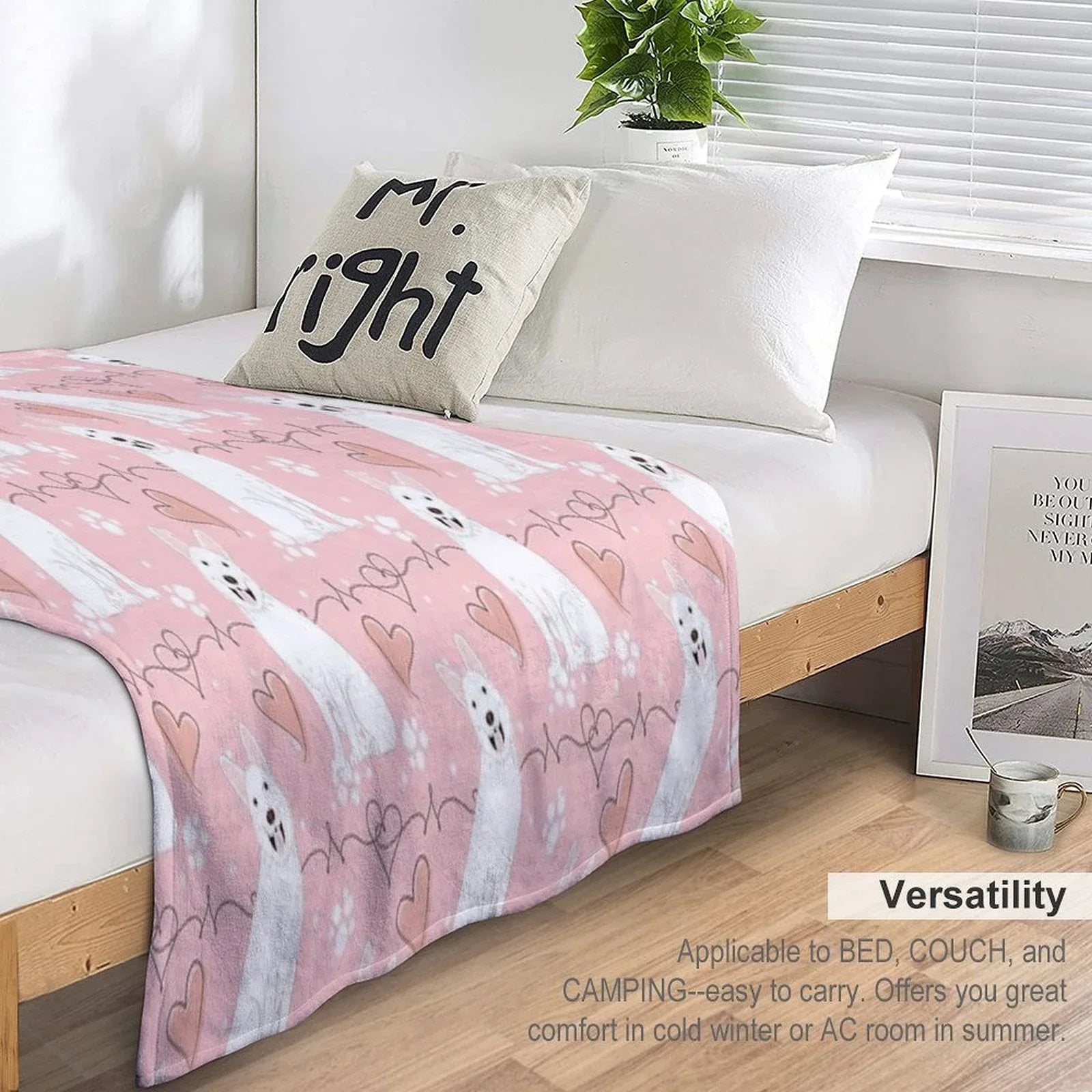 LOVE White German Shepherd Throw Blanket